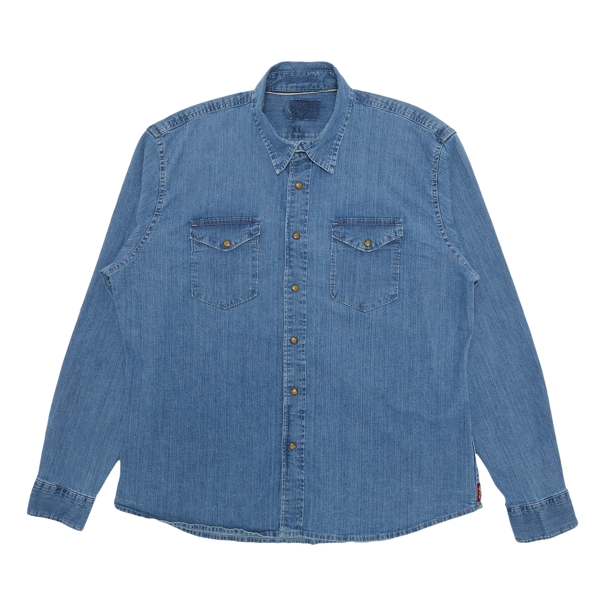 Pre-owned Sky High Farm Workwear Goat Exclusive For Manifesto  Denim Shirt 'classic Wash' In Blue