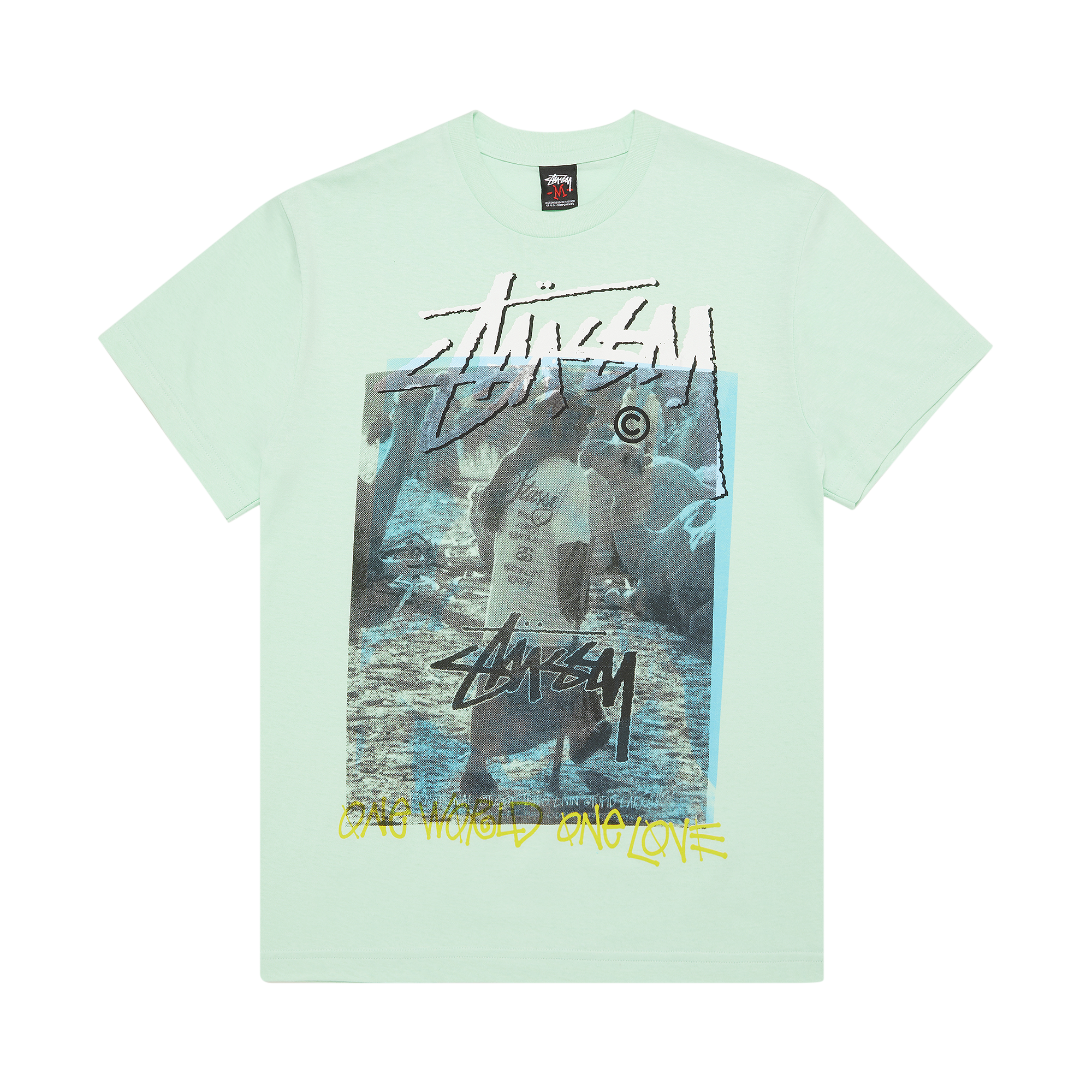Pre-owned Stussy Gear One World One Love Tee 'light Green'