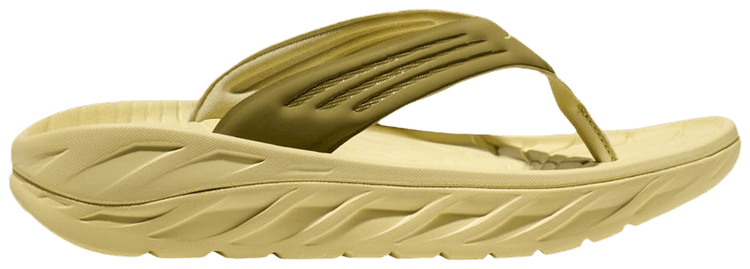 HOKA Ora Recovery Flip Slide Green Moss Celery Root