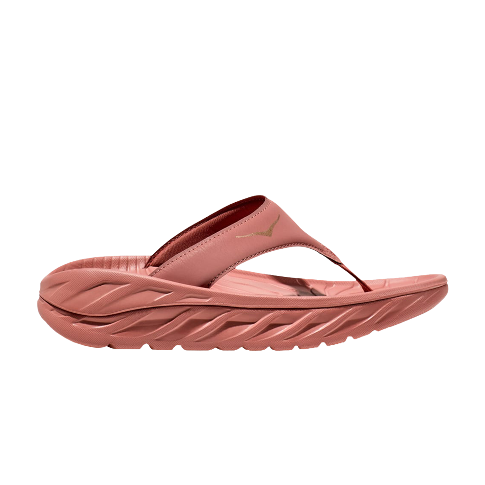 Pre-owned Hoka One One Wmns Ora Recovery Flip Slide 'earthenware' In Pink