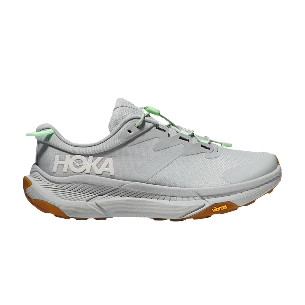 Pre-owned Hoka One One Wmns Transport 'harbor Mist Lime Glow' In Grey