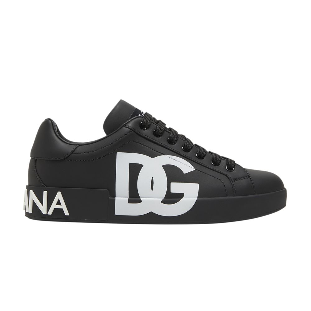 Pre-owned Dolce & Gabbana Portofino Low 'dg Logo Print - Black White' | Men's Size 47