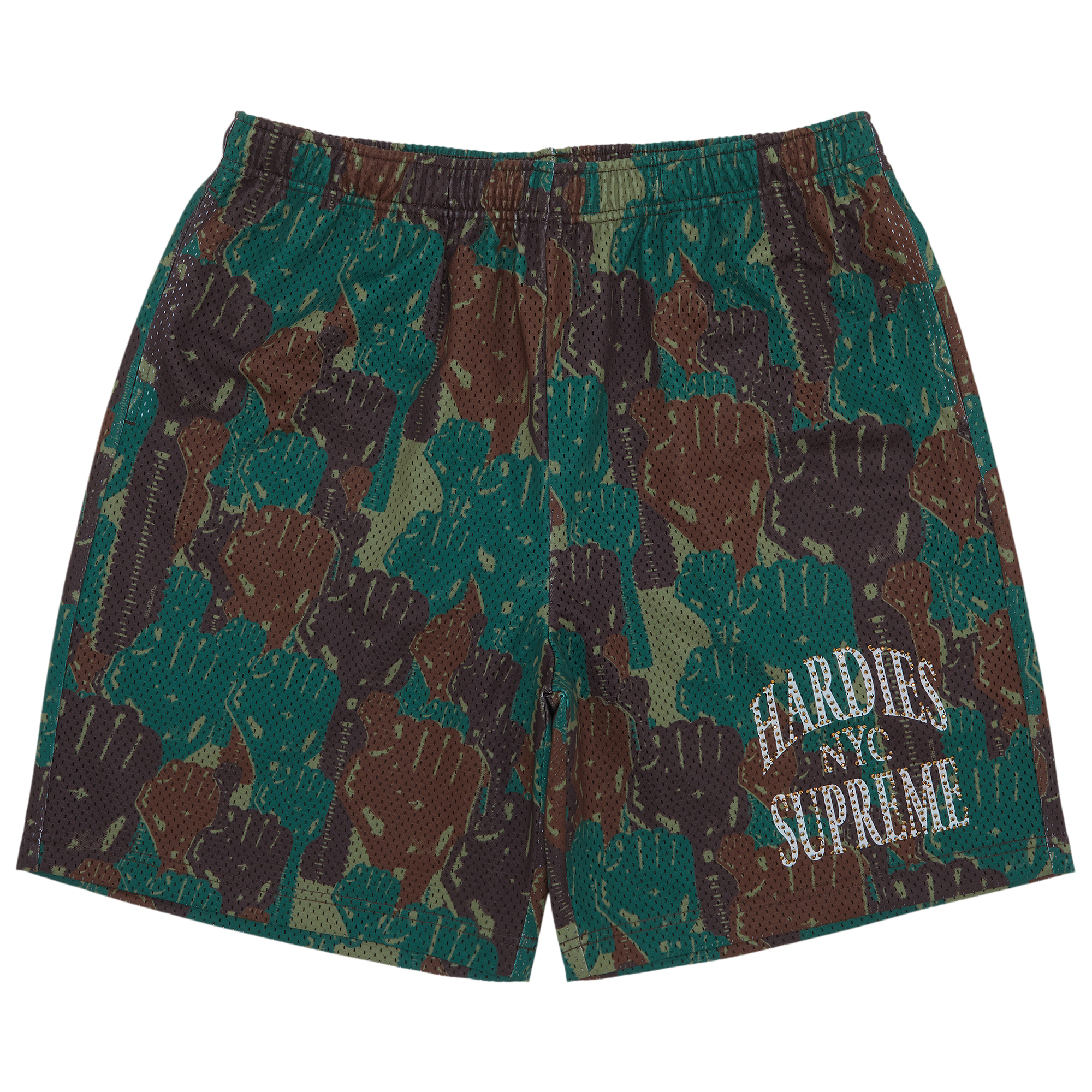 Pre-owned Supreme X Hardies Camo Basketball Short 'green'