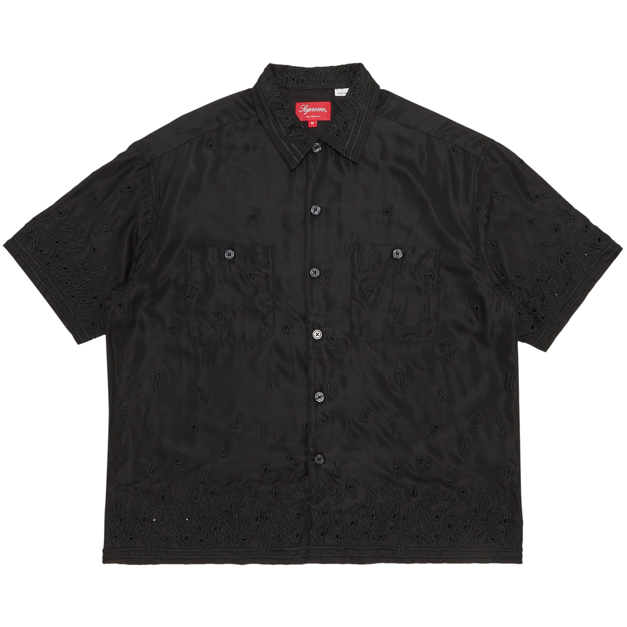 Pre-owned Supreme Nouveau Embroidered Short-sleeve Shirt 'black' | Men's Size Xxl