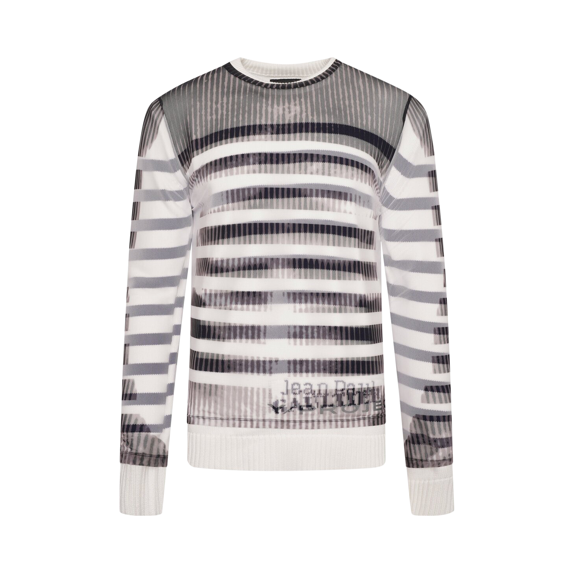 Pre-owned Y/project Mariniere Mesh Cover Sweater 'white/black'