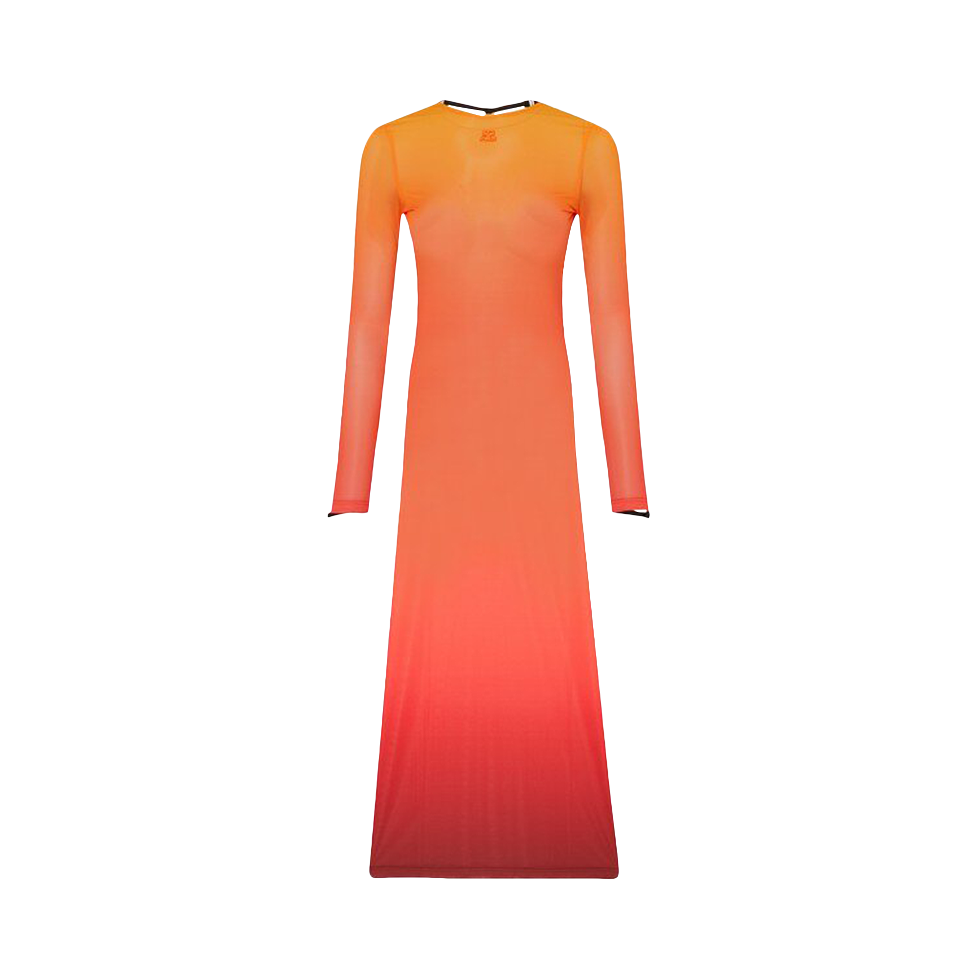 Pre-owned Courrèges Lingerie Second Skin Long Dress 'degrade Sunset' In Orange