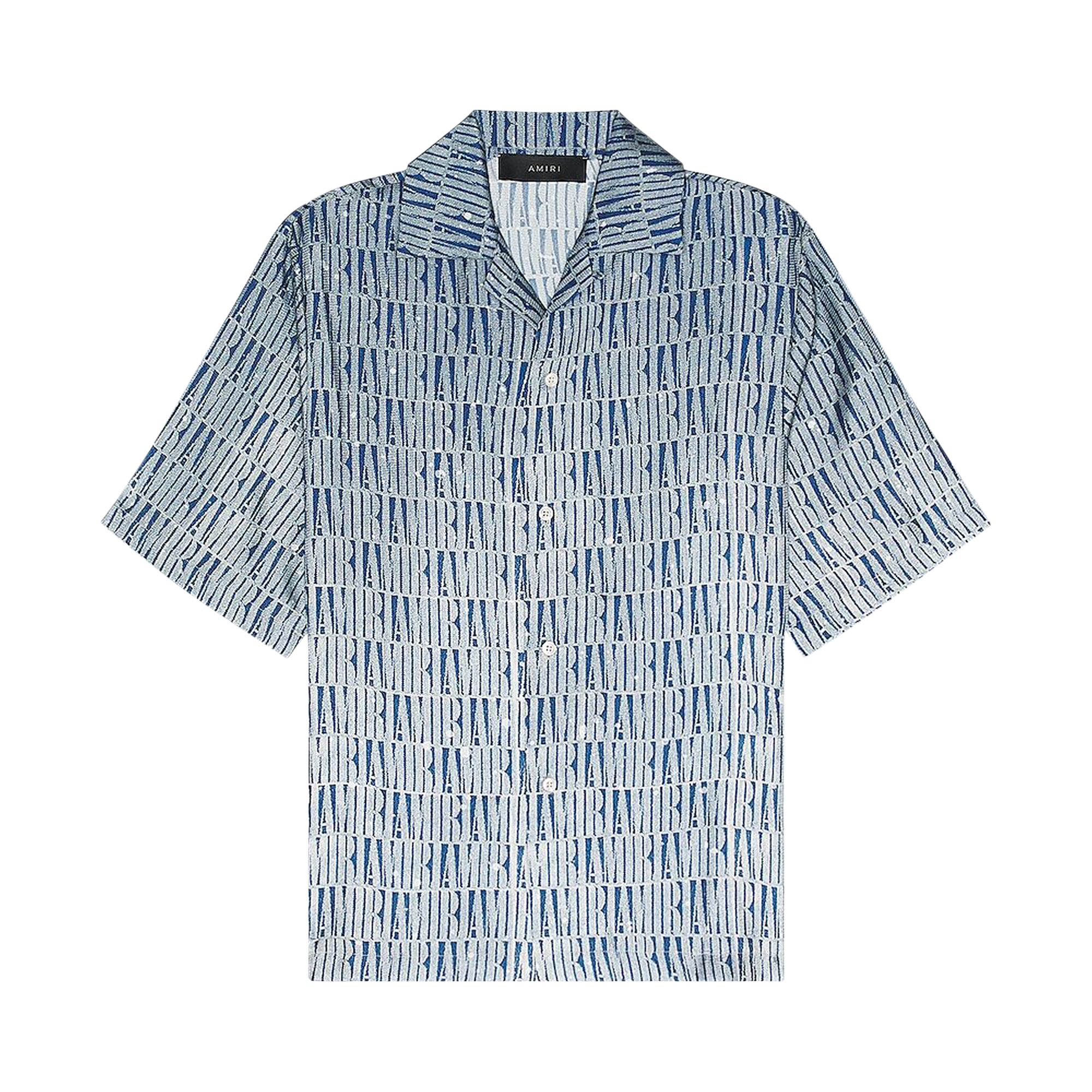 Pre-owned Amiri Gradient Bowling Shirt 'blue' | Men's Size Xl
