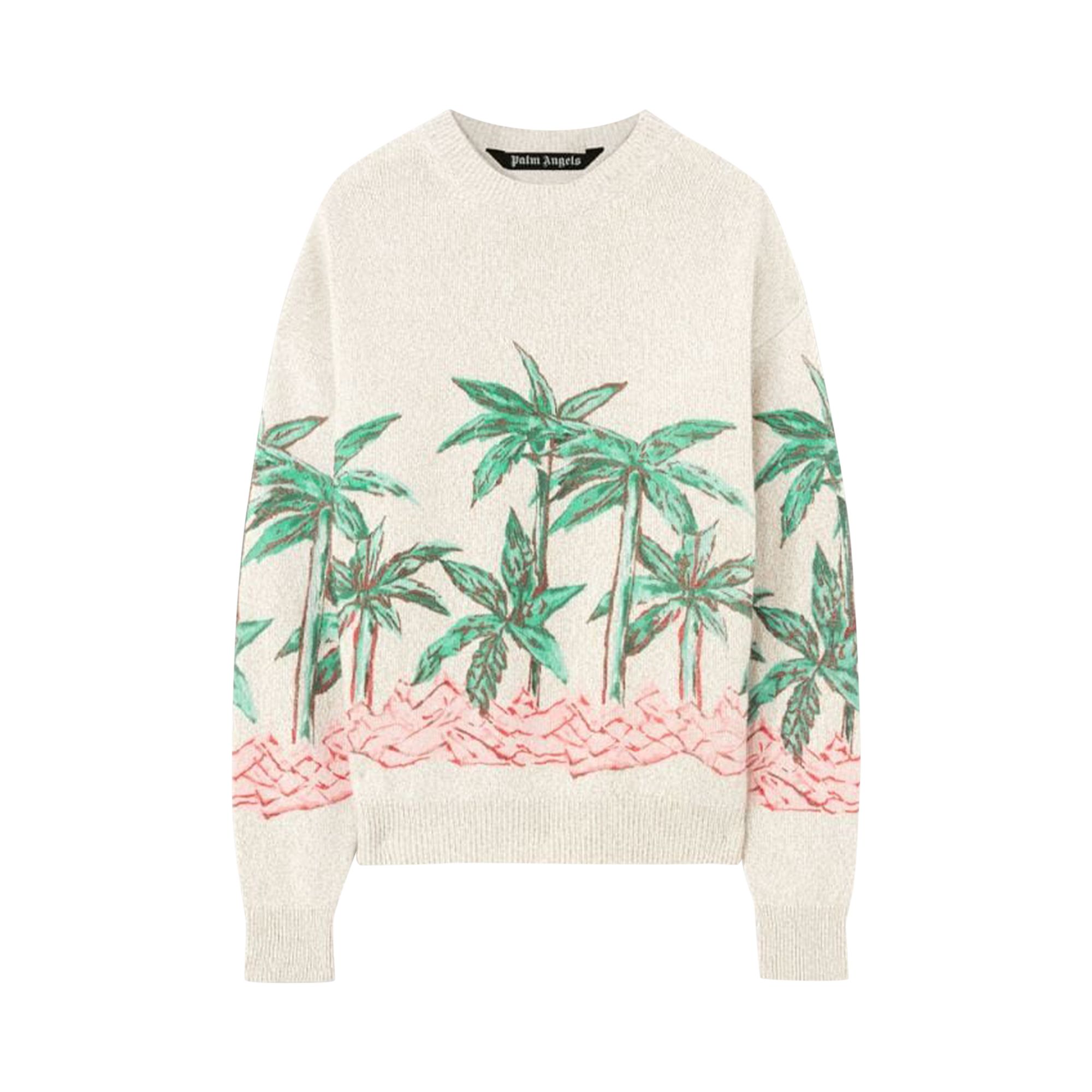 PALM ANGELS PALM ANGELS PALMS ROW PRINTED SWEATER 'BUTTER'