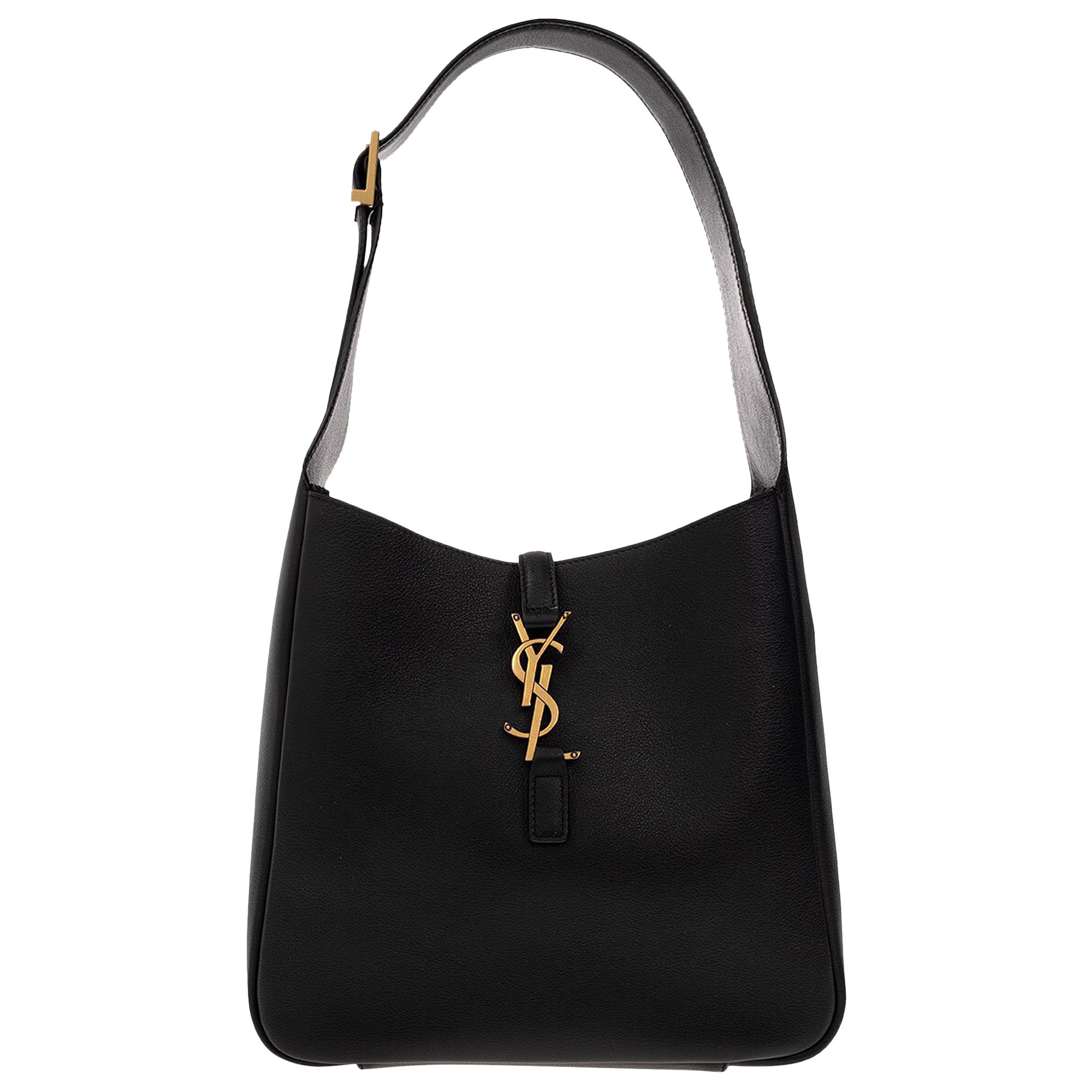 Pre-owned Saint Laurent Le 5 A 7 Supple Hobo Bag 'black'