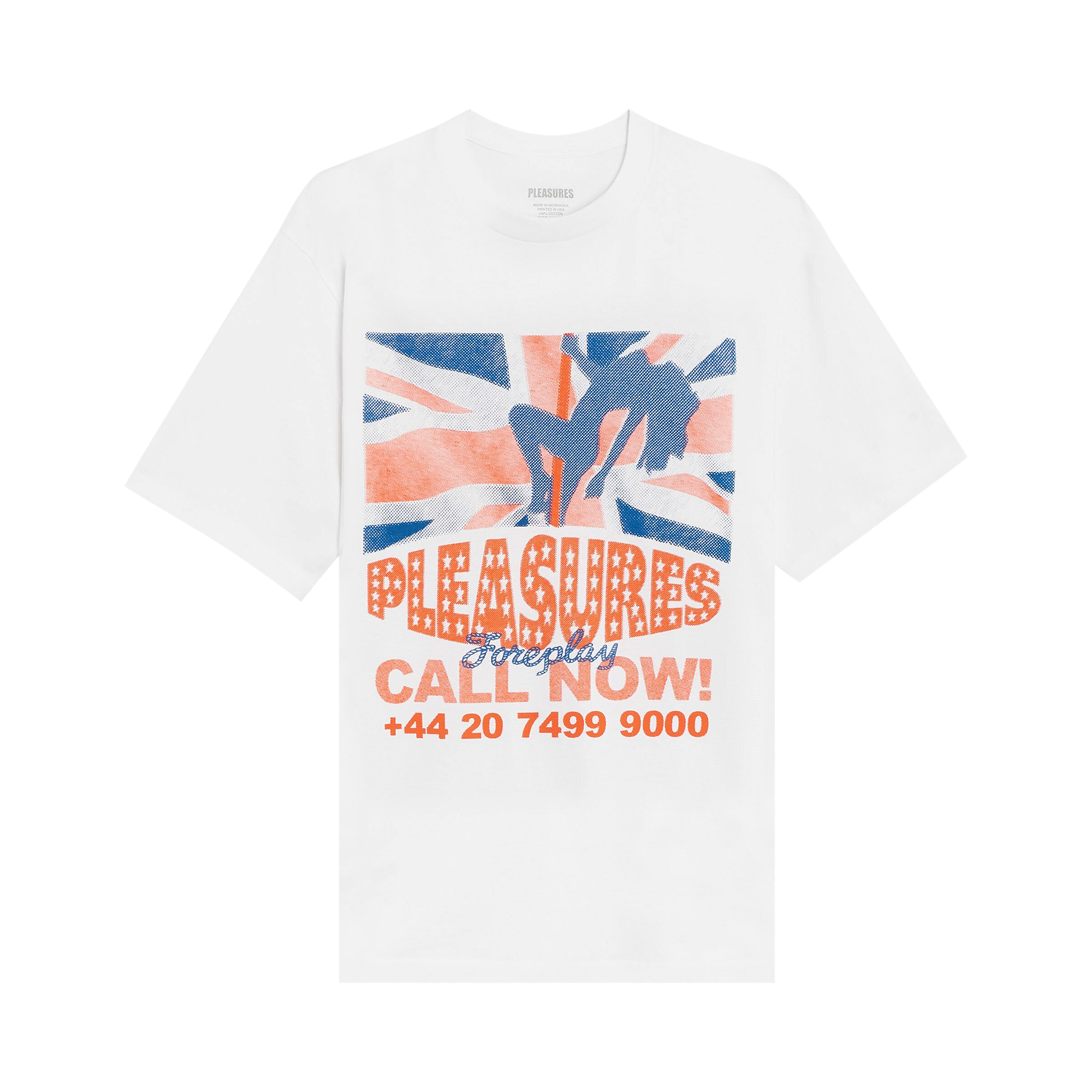 Pre-owned Pleasures Call Now T-shirt 'white'