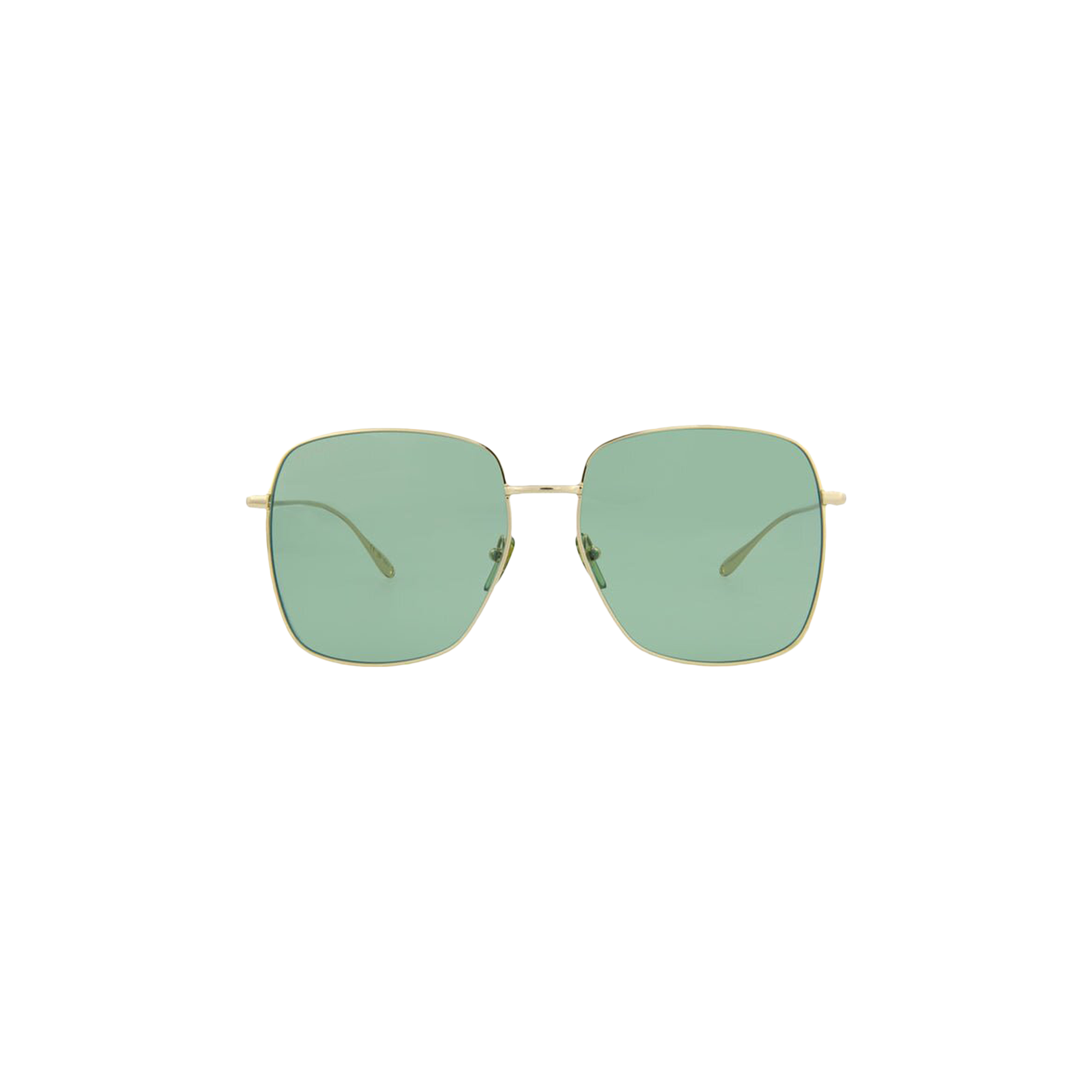 Pre-owned Gucci Square Frame Sunglasses 'gold/green'