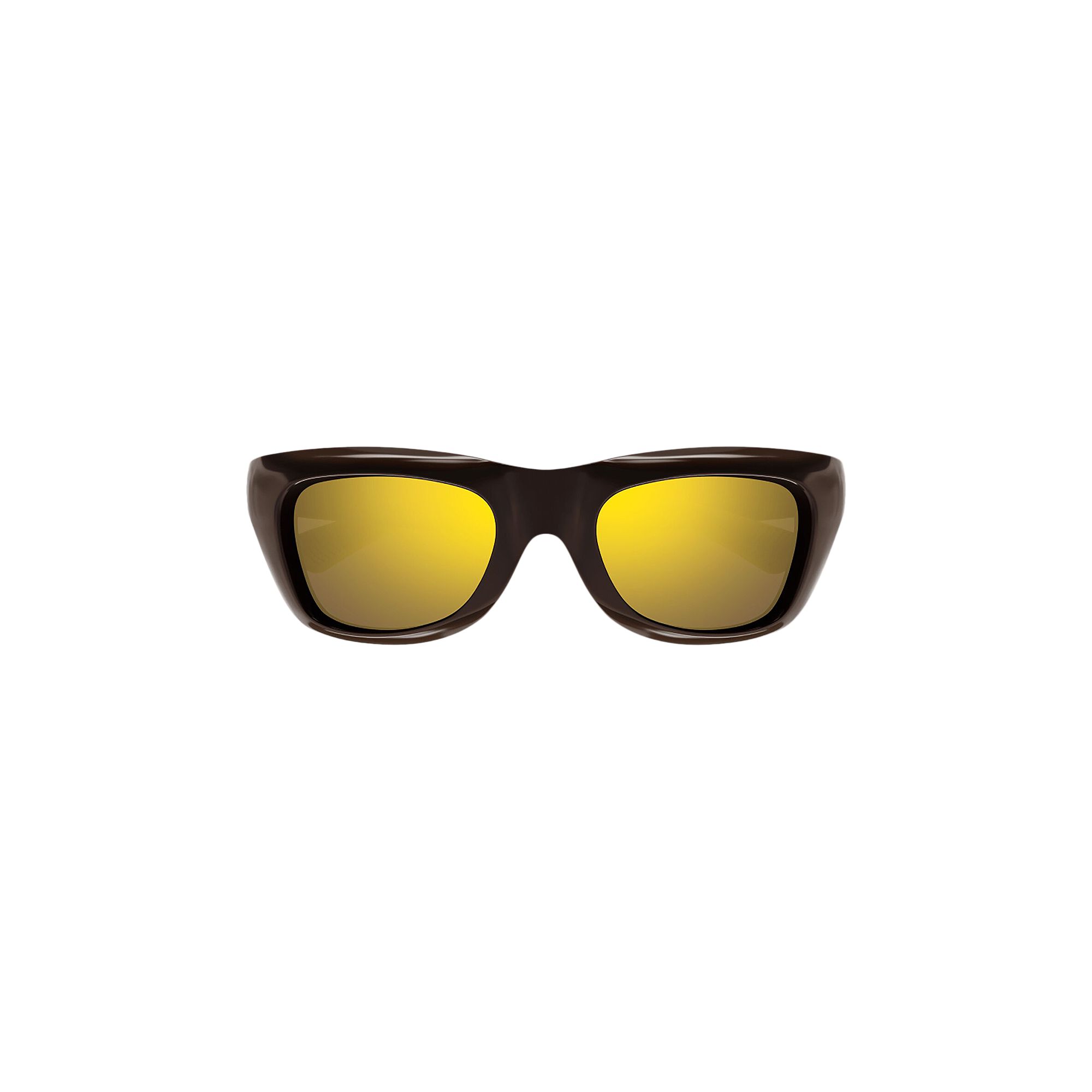 Pre-owned Bottega Veneta Rectangular Frame Sunglasses 'brown/gold'