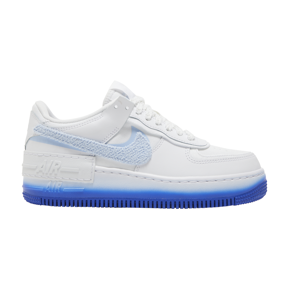 Pre-owned Nike Wmns Air Force 1 Shadow 'chenille Swoosh - Blue Tint' In White