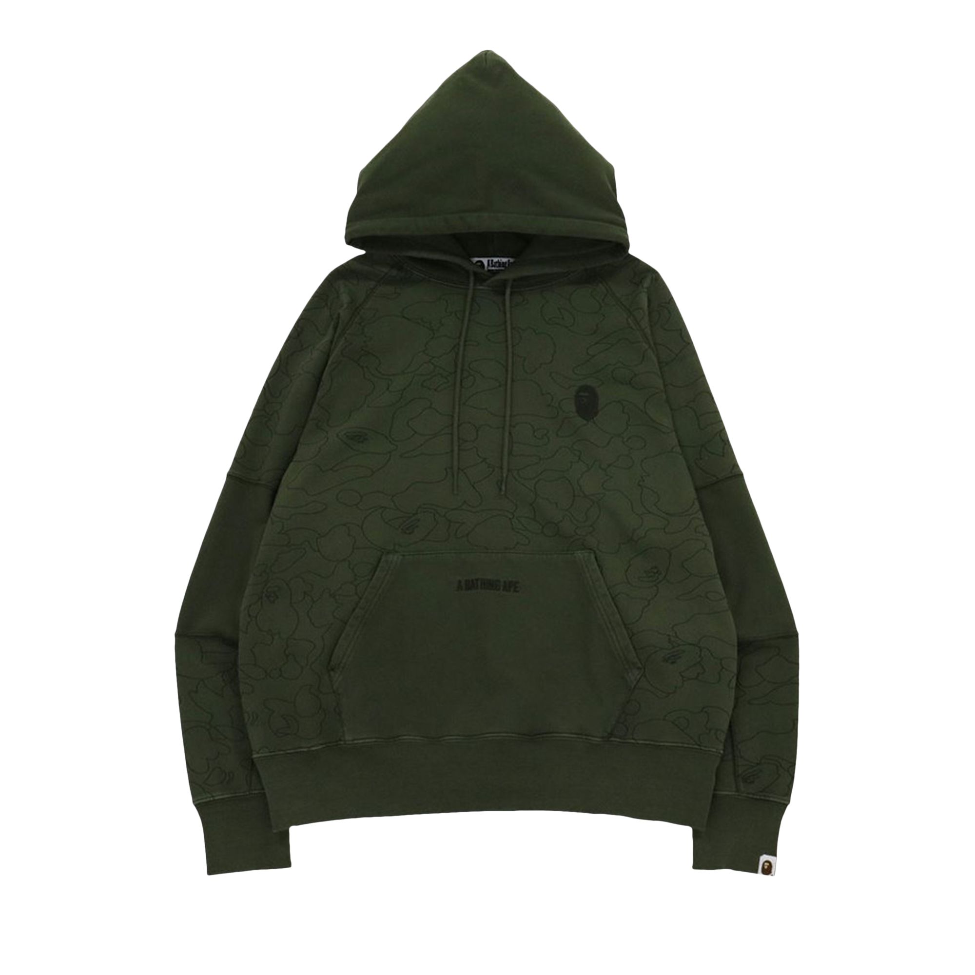 BAPE Line 1st Camo Washed Relaxed Fit Pullover Hoodie 'Olive Drab' | Green | Men's Size M