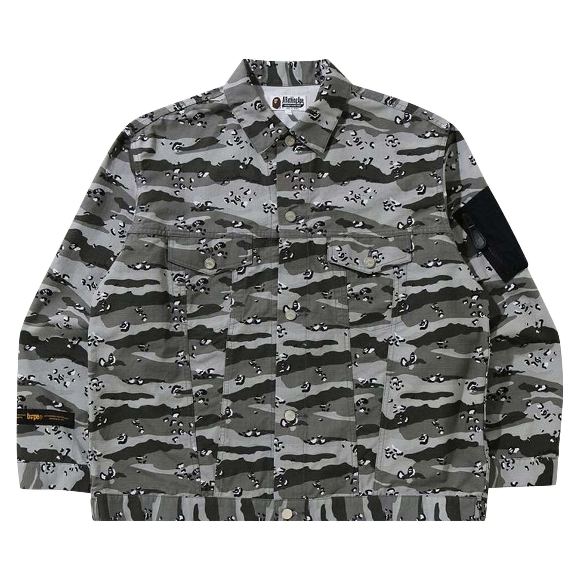 Pre-owned Bape Desert Camo Loose Fit Trucker Jacket 'black'