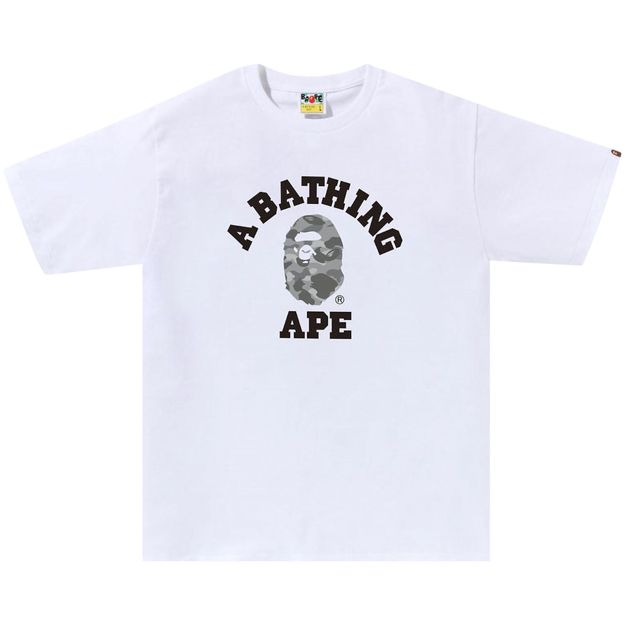 BAPE Honeycomb Camo College Tee 'White/Grey' | Men's Size 2XL