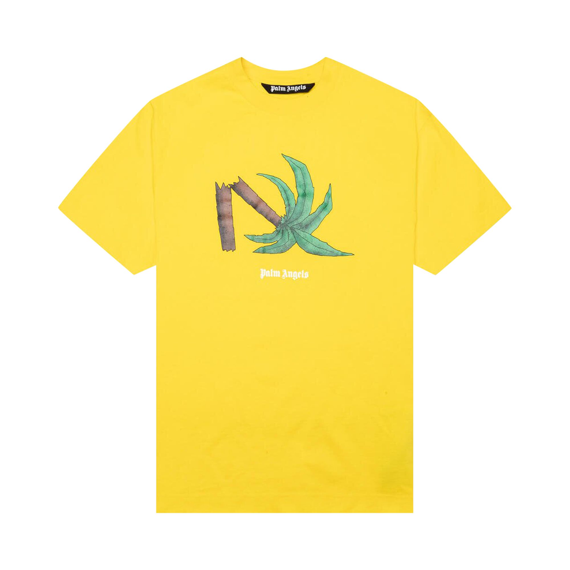 Pre-owned Palm Angels Broken Palm Classic Tee 'yellow/green' | Men's Size L