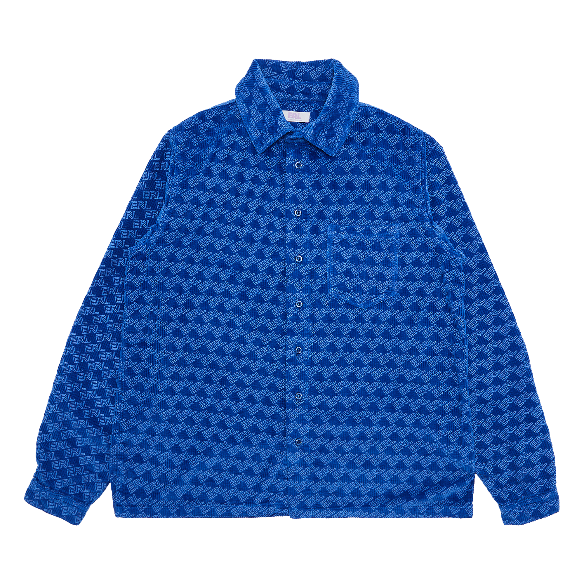 Pre-owned Erl Corduroy Embossed Shirt 'blue'