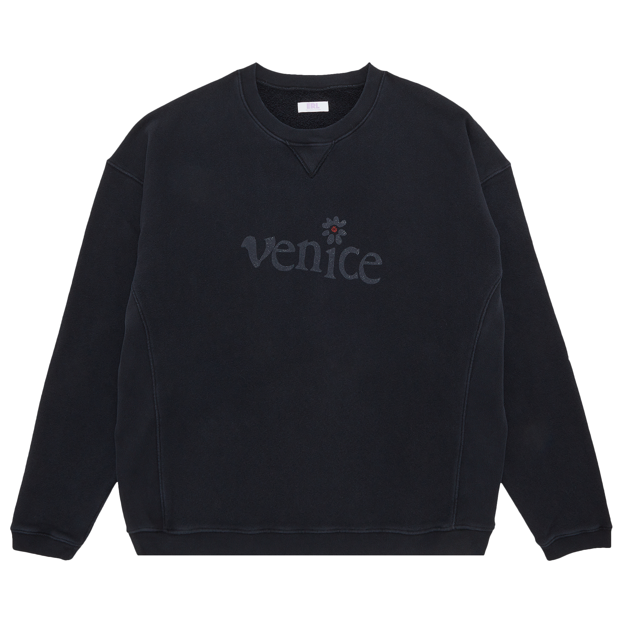 Pre-owned Erl Venice Premium Fleece Crewneck Sweatshirt 'black'