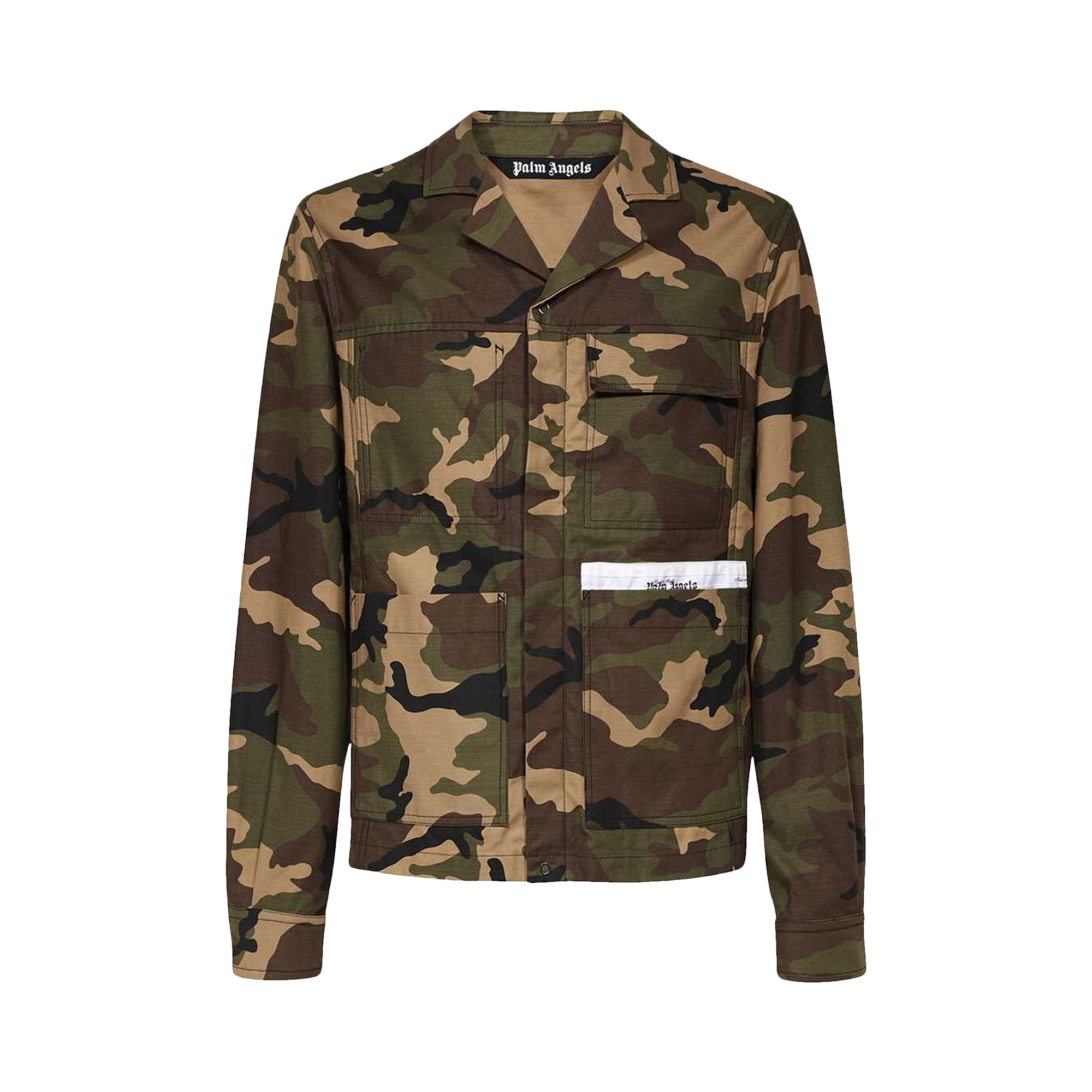 Pre-owned Palm Angels Sartorial Tape Camo Work Jacket 'military' | Green | Men's Size 48