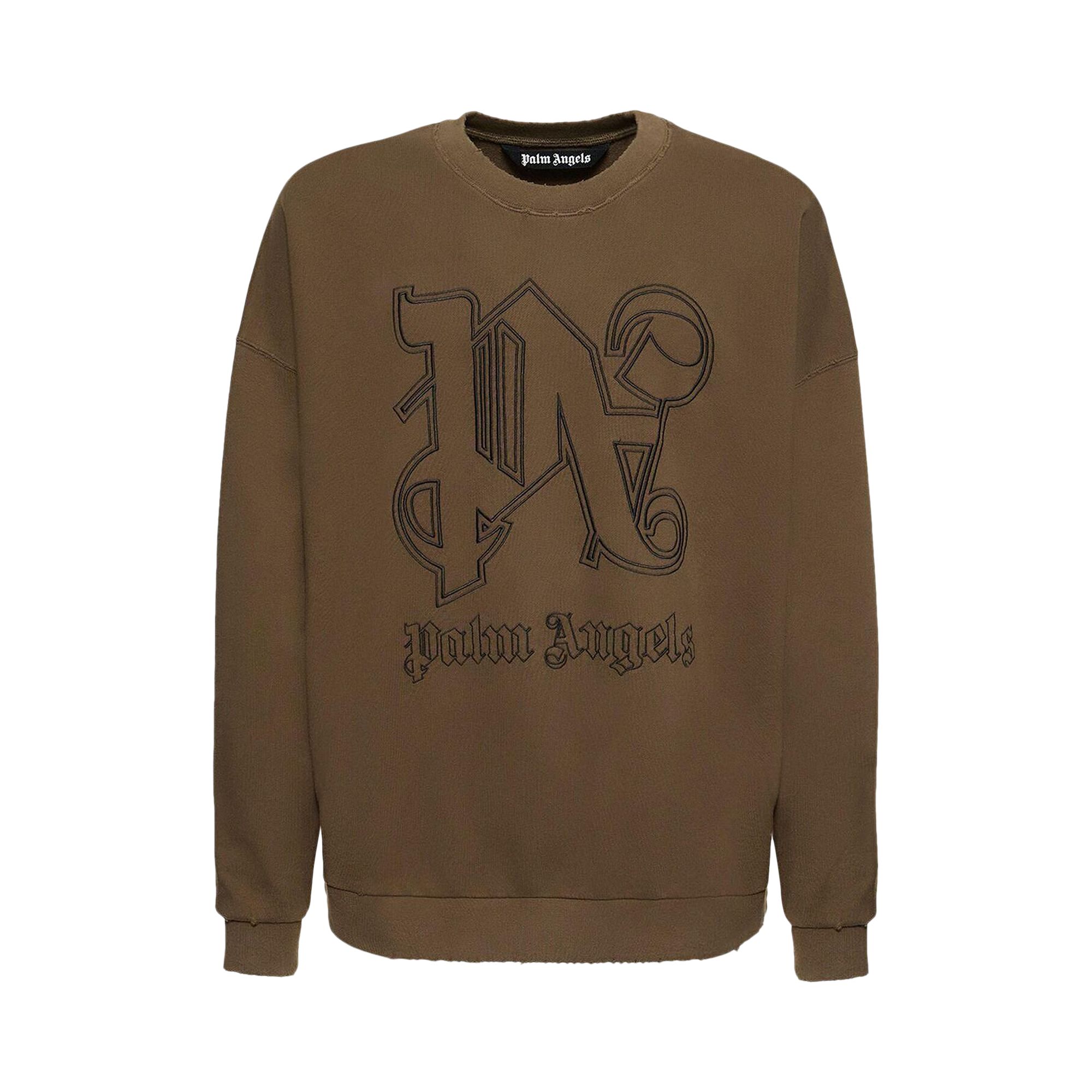 Palm Angels Monogram Statement Crew 'Brown/Black' | Men's Size XL