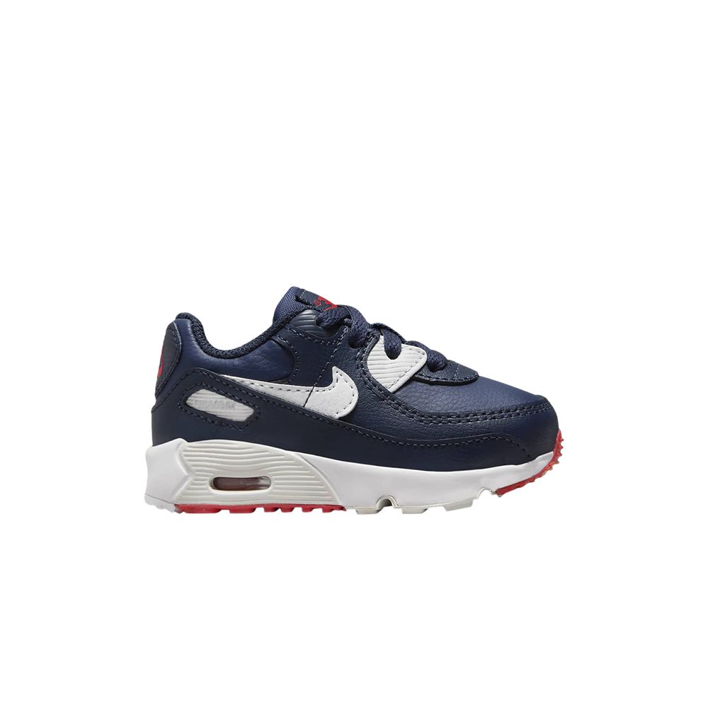 Pre-owned Nike Air Max 90 Leather Td 'obsidian Track Red' | Blue | Infant Size 7