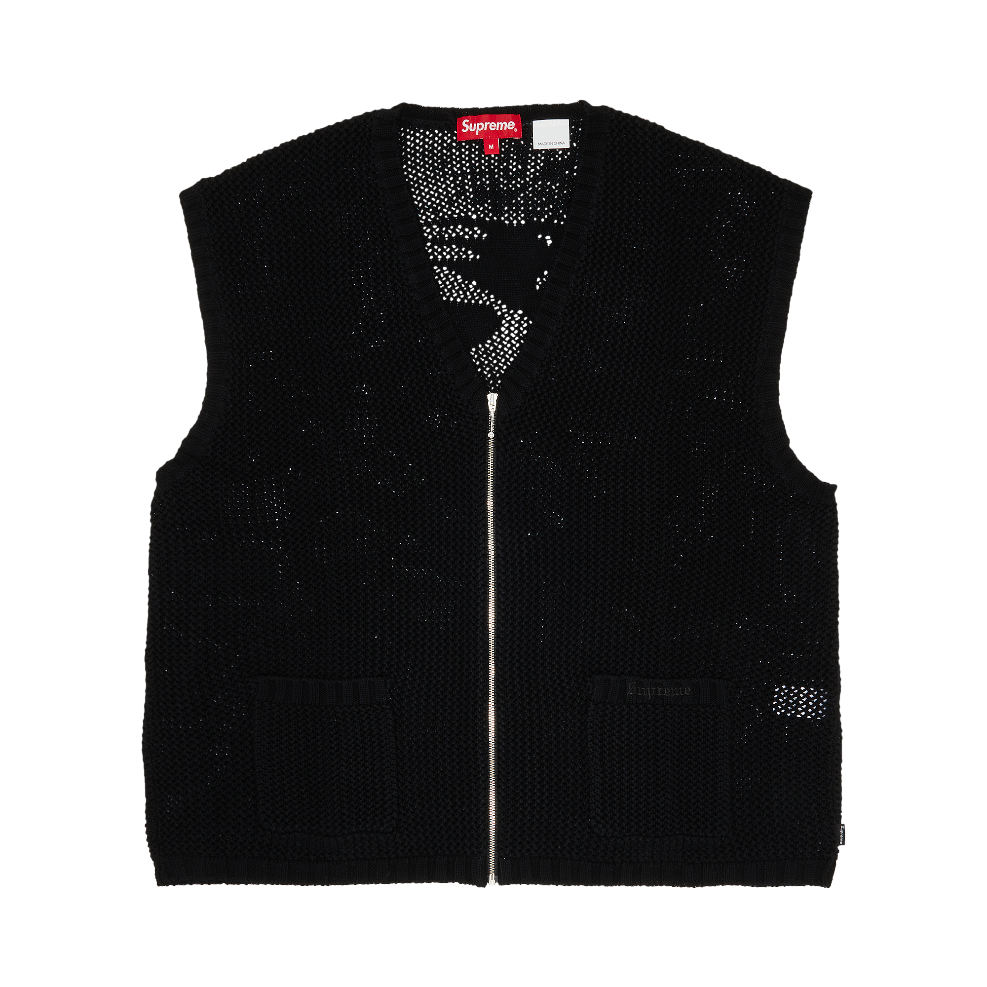 Pre-owned Supreme Dragon Zip Up Sweater Vest 'black'