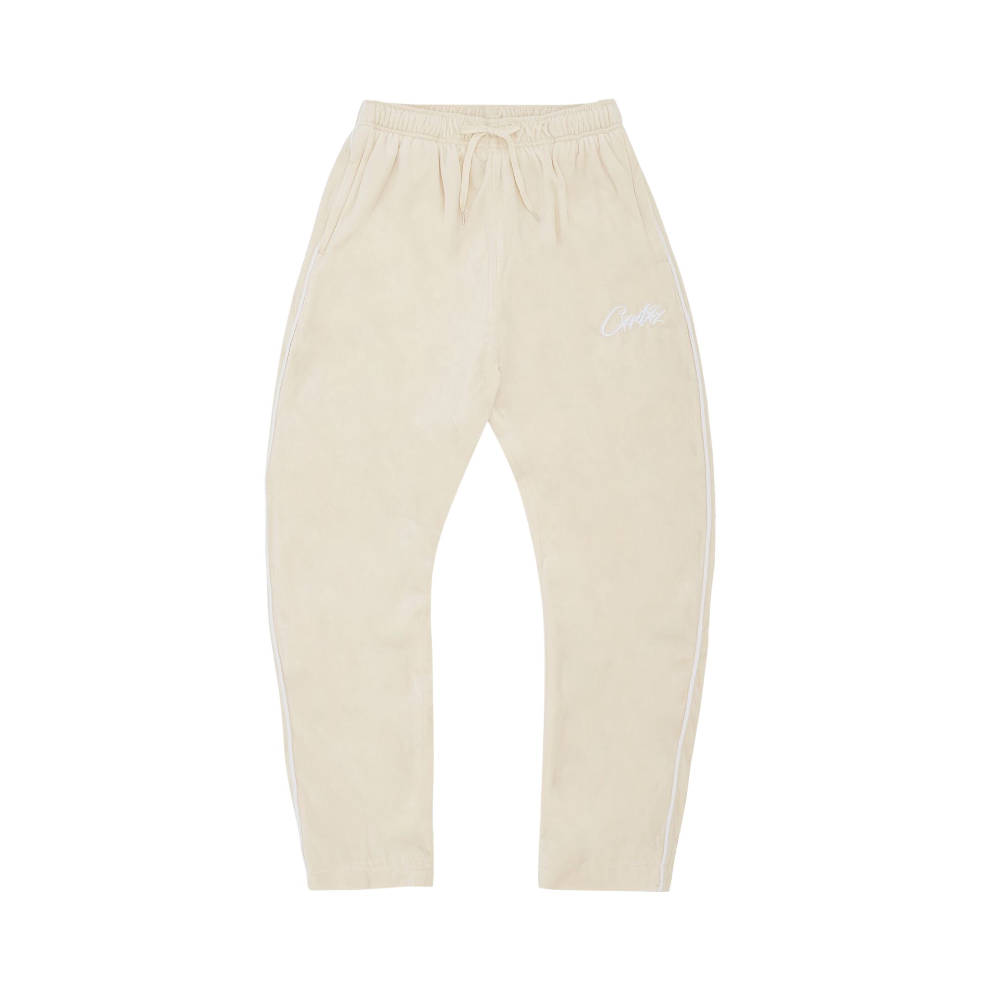 Pre-owned Corteiz Allstarz Vvs Velour Bottoms 'vanilla' | Cream | Men's Size S