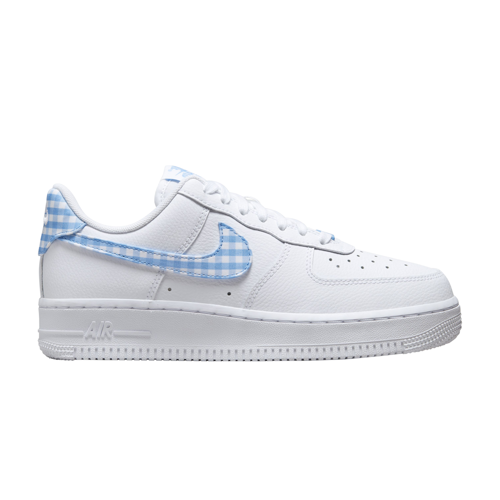 Pre-owned Nike Wmns Air Force 1 '07 Essential 'university Blue Gingham' In White