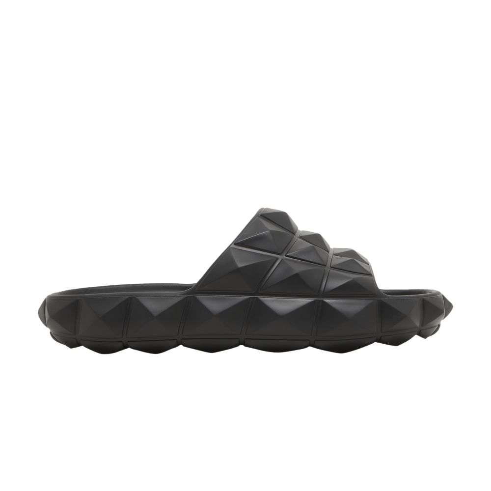 Pre-owned Valentino Garavani Valentino Valentino Roman Stud Turtle Slide 'nero' | Black | Men's Size 39