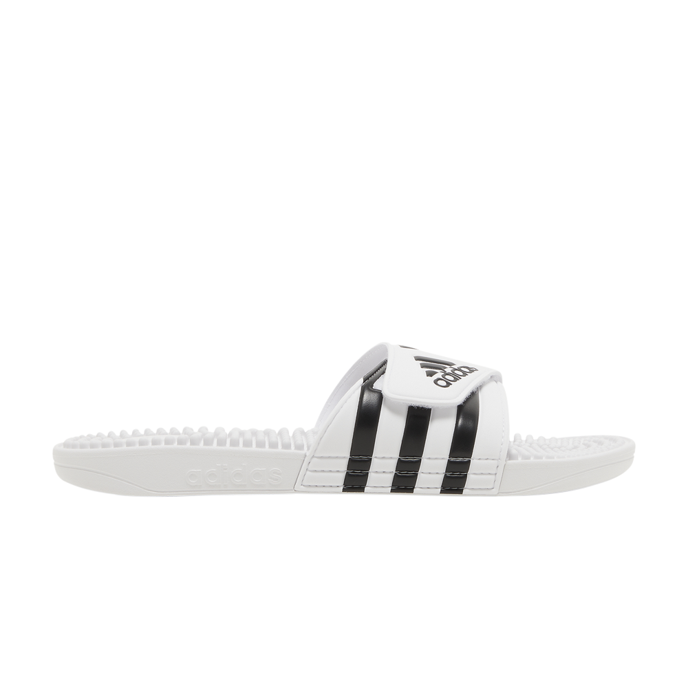 Pre-owned Adidas Originals Adissage Slides 'white Black'