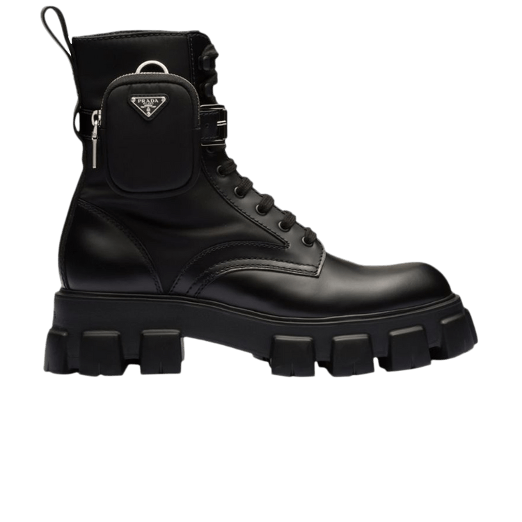 Buy Prada Monolith Brushed Leather and Nylon Boot Black 2UE007 3LFR F0002 GOAT AU