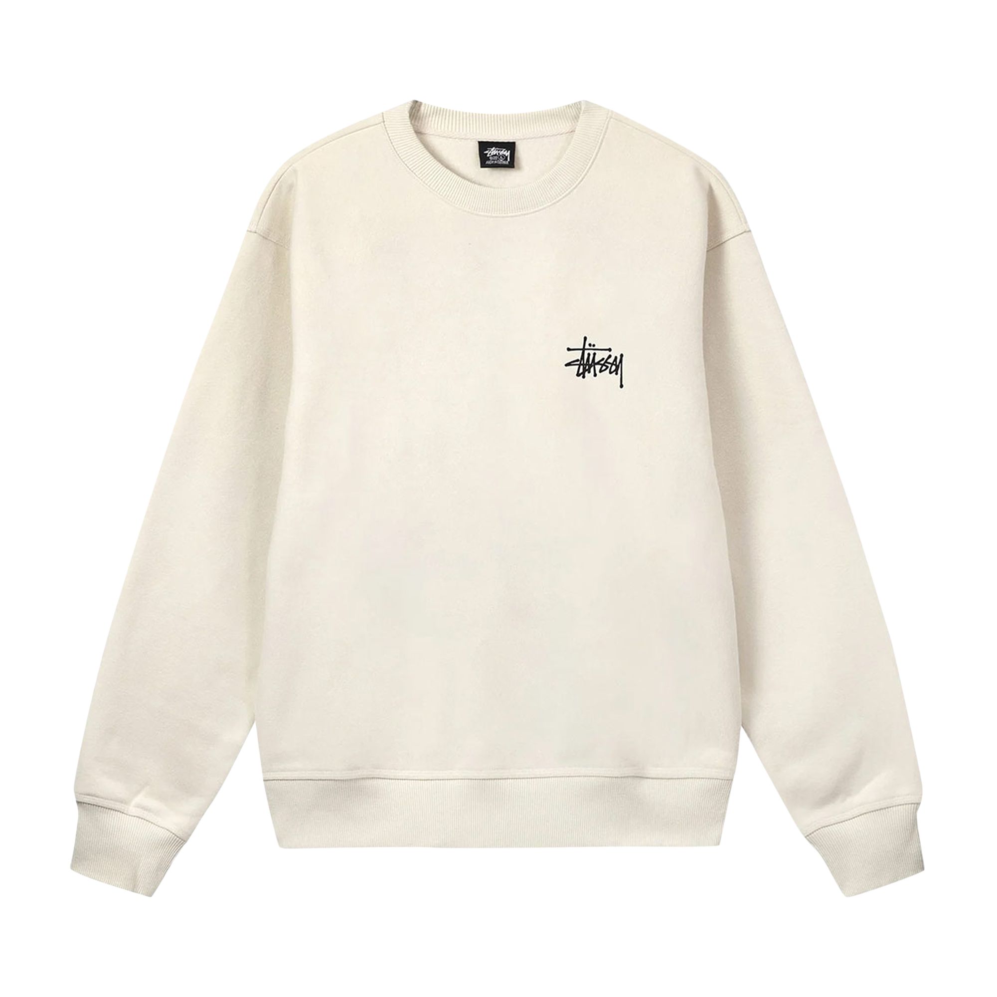 Pre-owned Stussy Basic Crew 'stone' In Grey