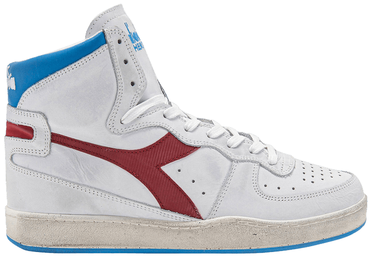 Diadora Mi Basket Used White Red Bonnie Blue