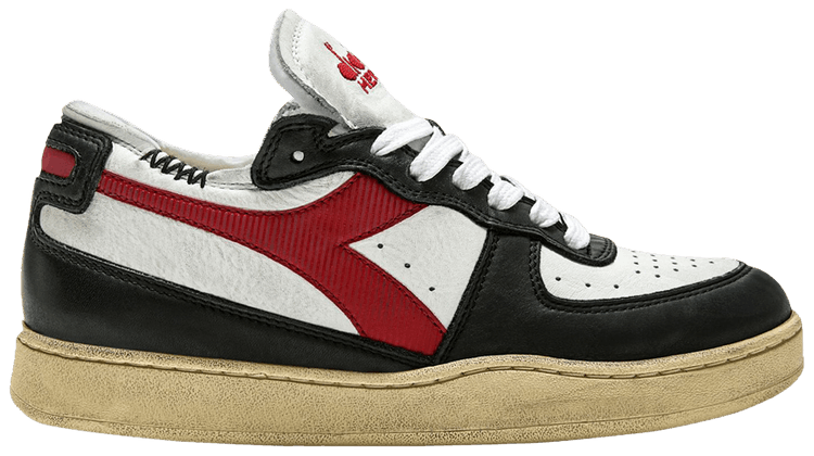 Diadora Mi Basket Row Cut Black White Red