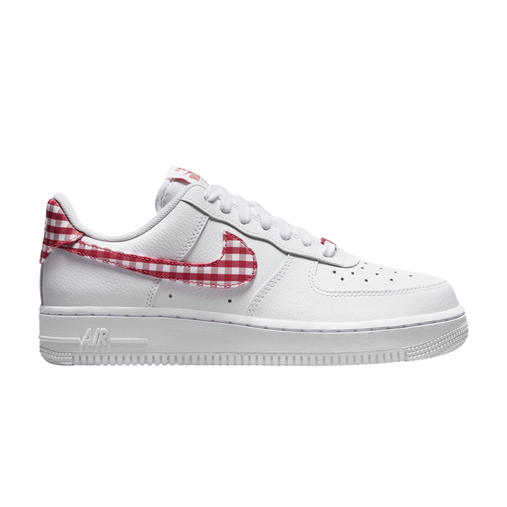 Pre-owned Nike Wmns Air Force 1 '07 Essential 'mystic Red Gingham' In White