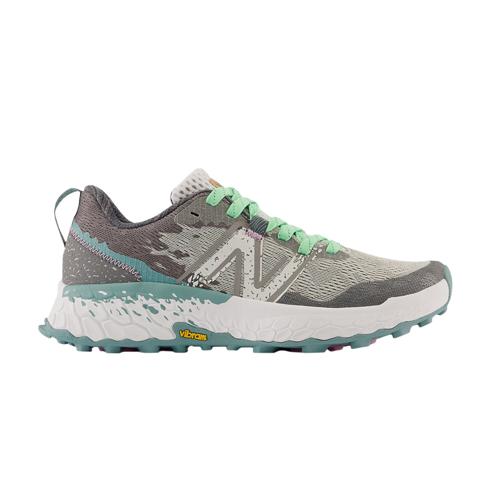Pre-owned New Balance Wmns Fresh Foam X Hierro V7 Wide 'paper White Electric Jade' In Grey