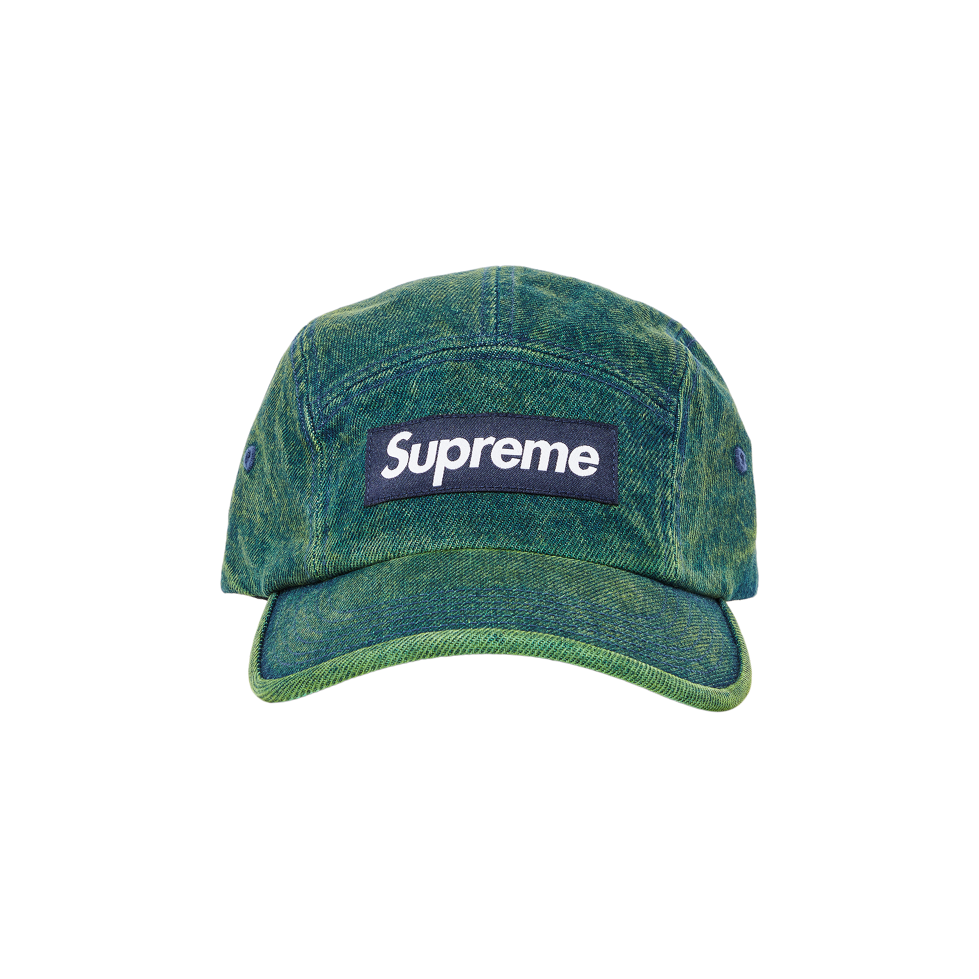 Pre-owned Supreme Denim Camp Cap 'overdyed Green'
