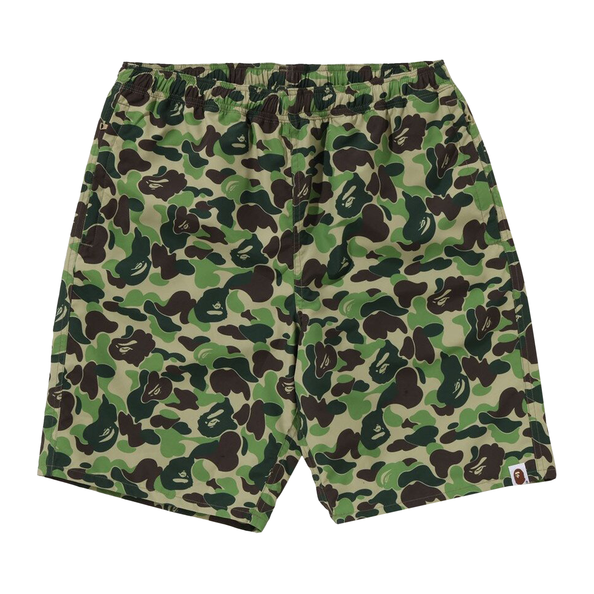 Pre-owned Bape Abc Camo Beach Shorts 'green'