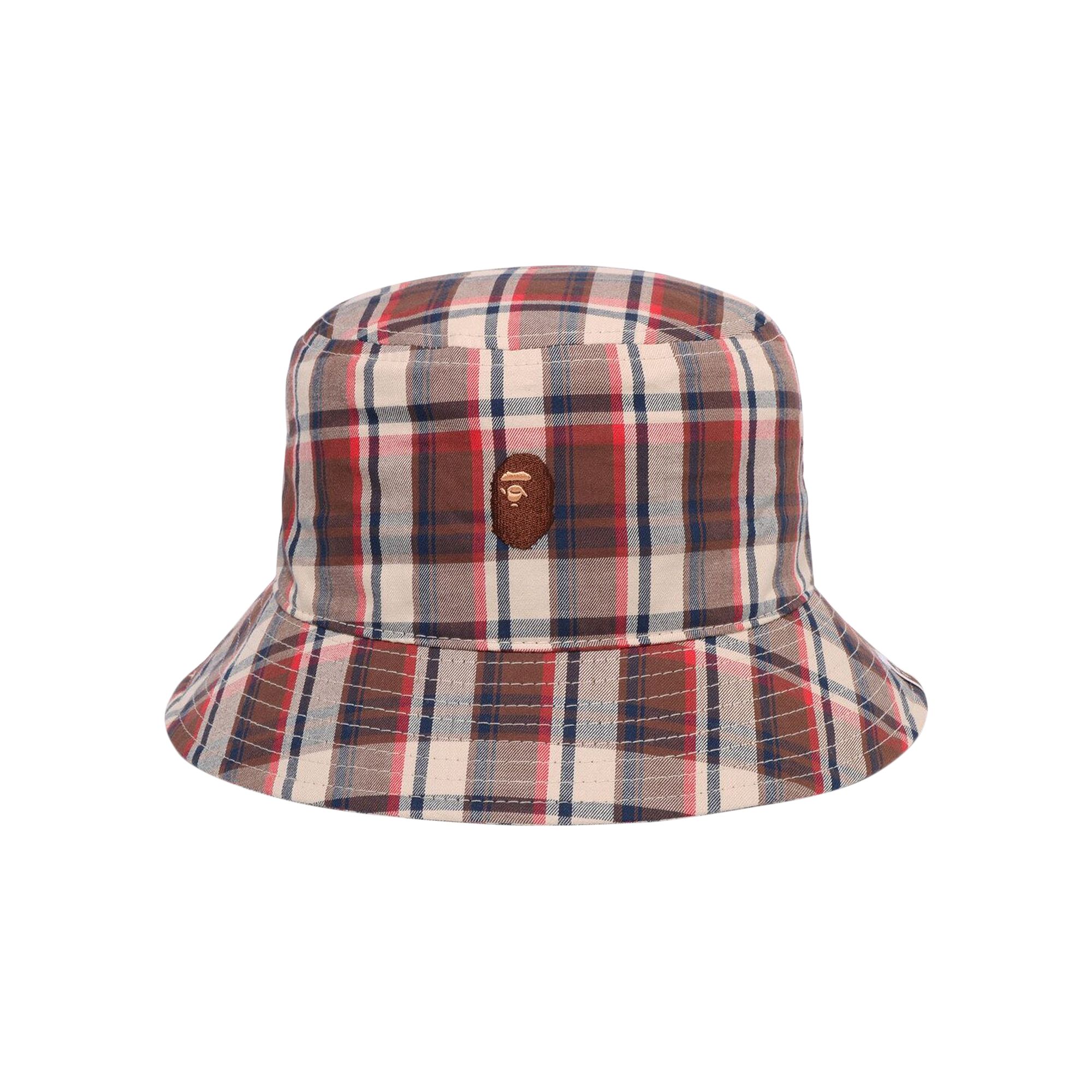 BAPE Mini Check Bucket Hat 'Red' | Men's Size M