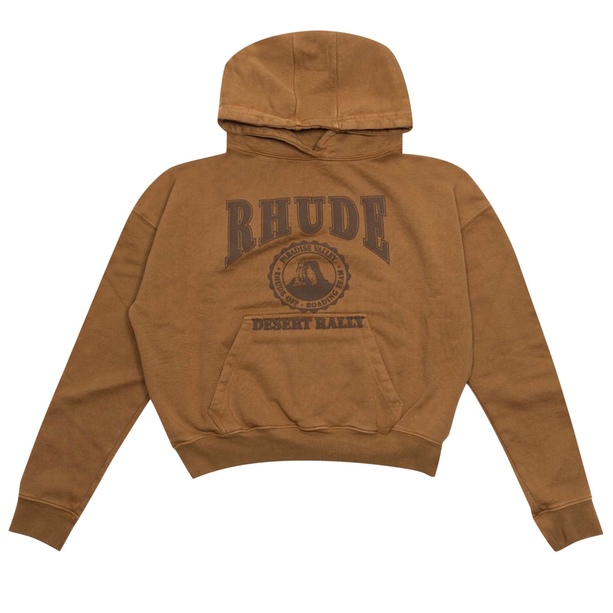 Pre-owned Rhude Cropped Desert Valley Hoodie 'camel' In Tan