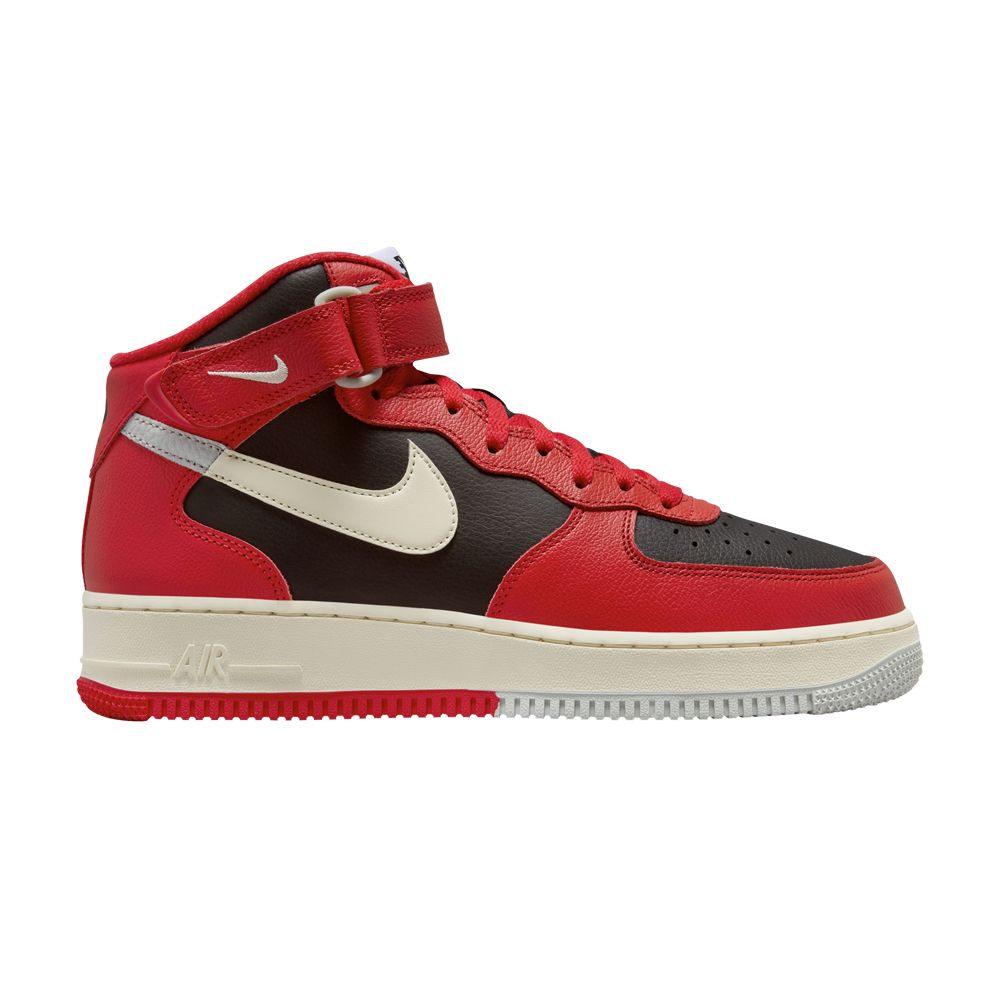 Pre-owned Nike Air Force 1 Mid '07 Lv8 'split - University Red Black'