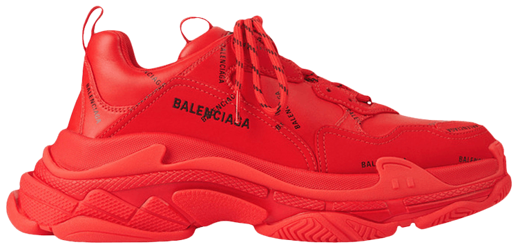 Balenciaga Wmns Triple S Sneaker Allover Logo   Red