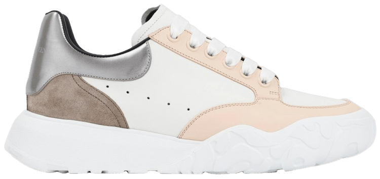 Buy Alexander McQueen Court Trainer White Silver 705117 WIAA9