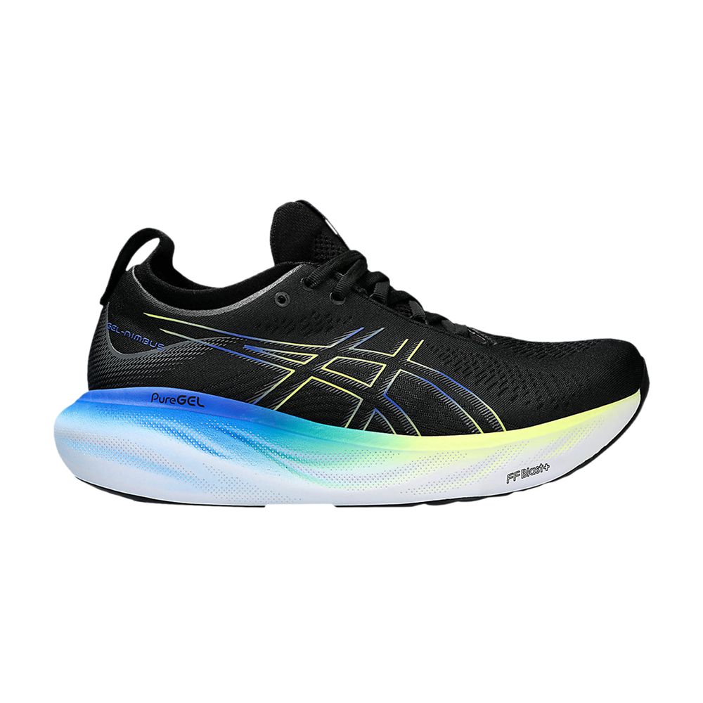 ASICS GEL NIMBUS 25 WIDE 'BLACK GLOW YELLOW'
