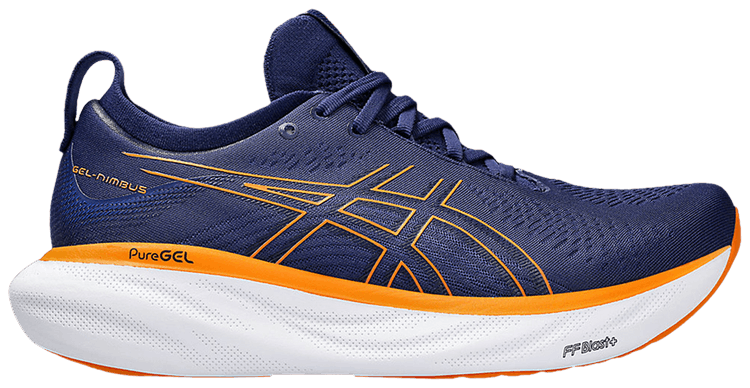 Asics Gel Nimbus 25 Wide Deep Ocean Bright Orange