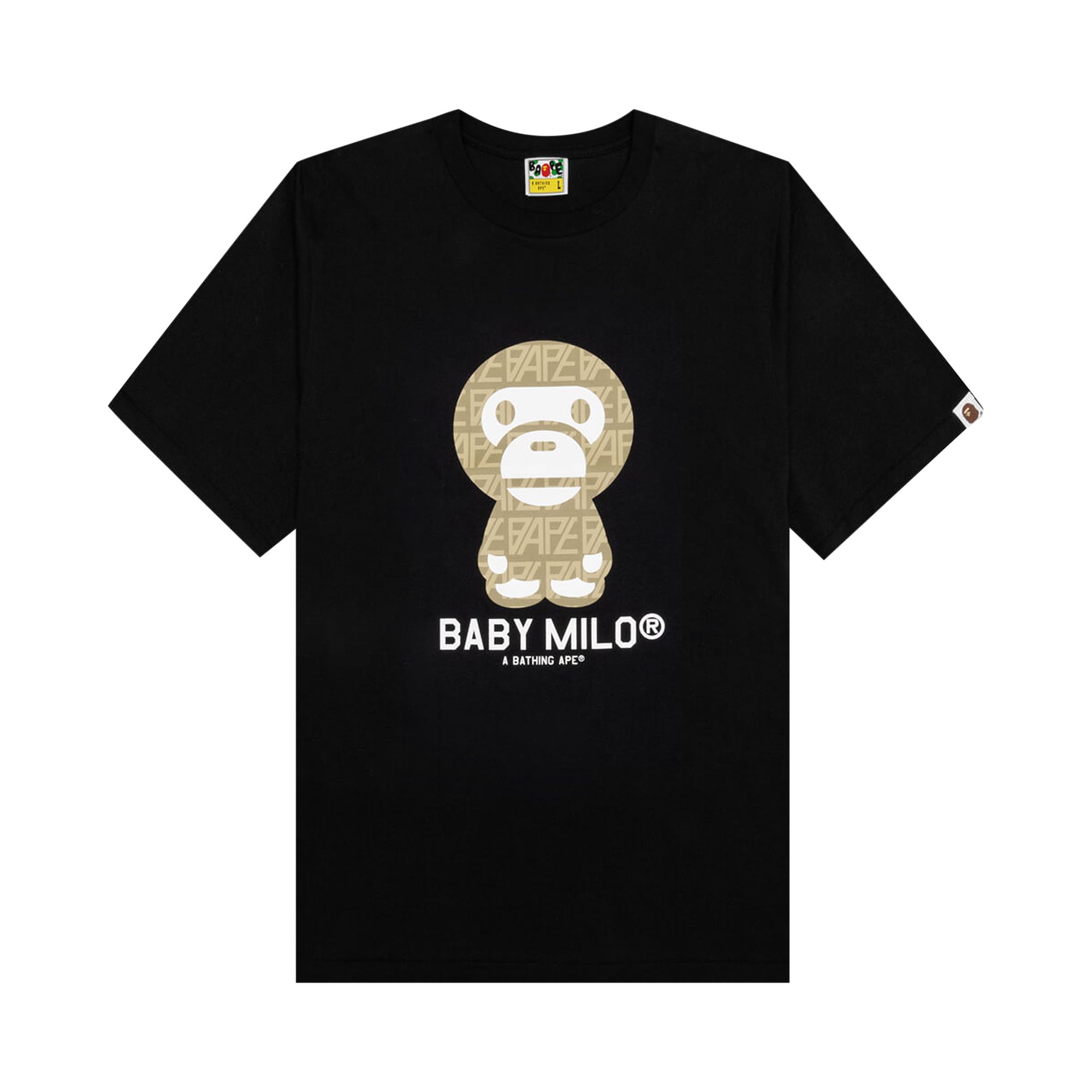 BAPE BAPE LOGO MONOGRAM BABY MILO TEE 'BLACK/BEIGE'