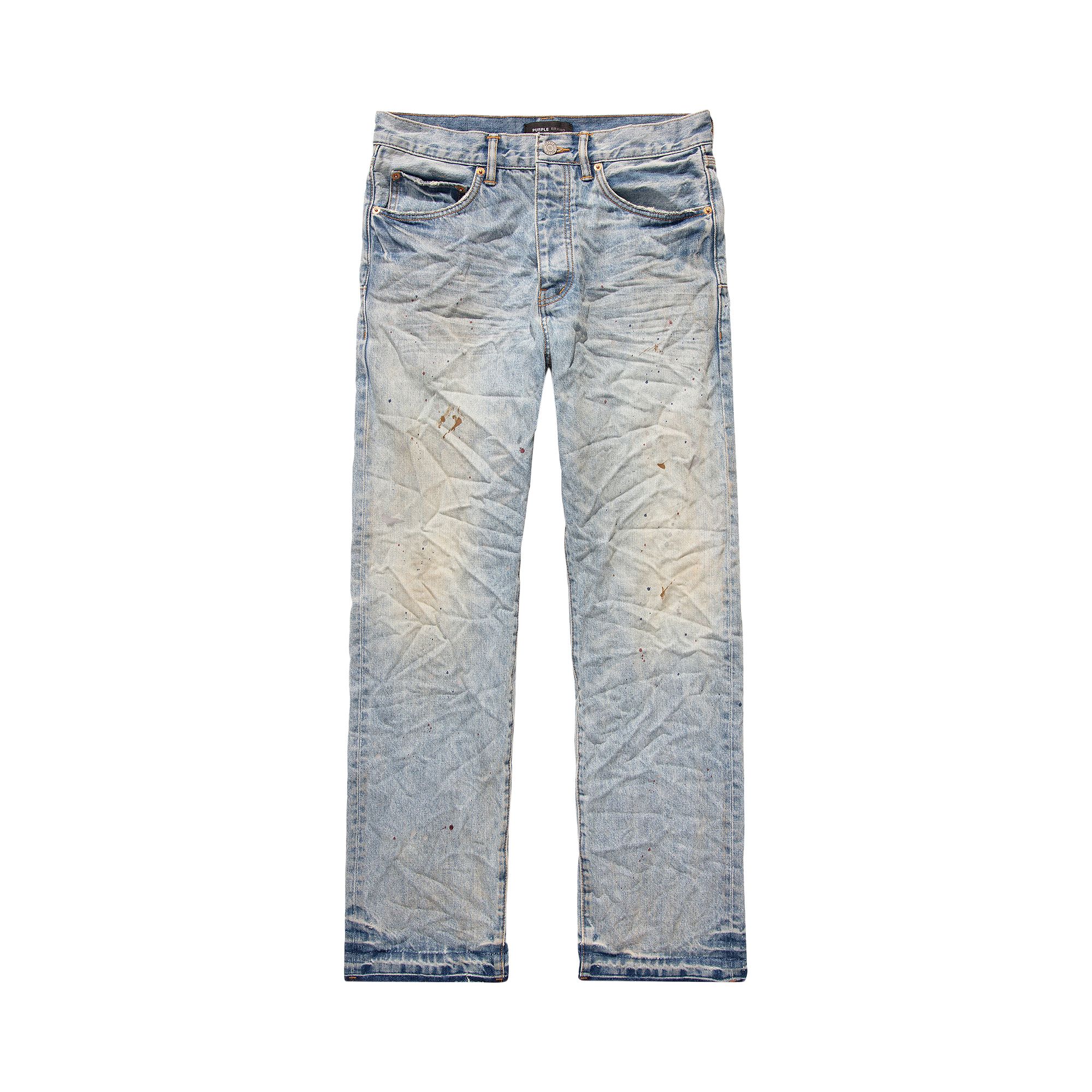 Click to view more detailed imagery on our partner's website Pre-owned Purple Brand Straight Leg Jeans 'vintage Dirty Painted' In Blue