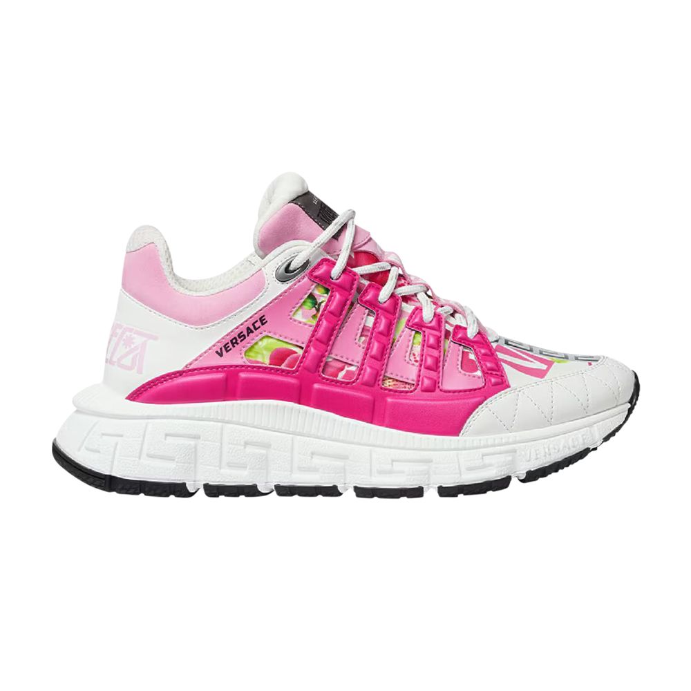 Pre-owned Versace Wmns Trigreca 'logo Orchid Print' | Pink | Women's Size 39
