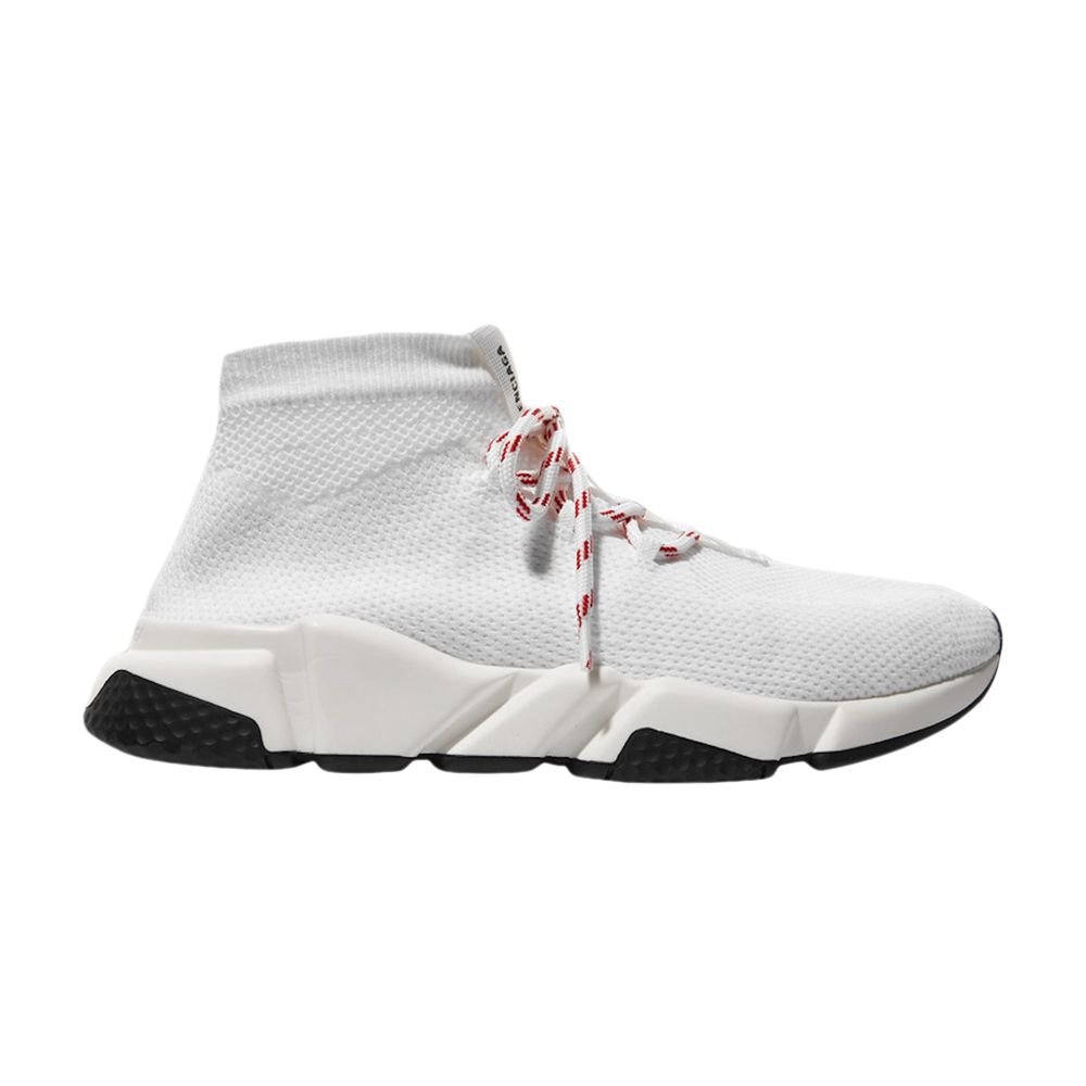 Pre-owned Balenciaga Wmns Speed Lace Up Trainer 'white Red' | Women's Size 38